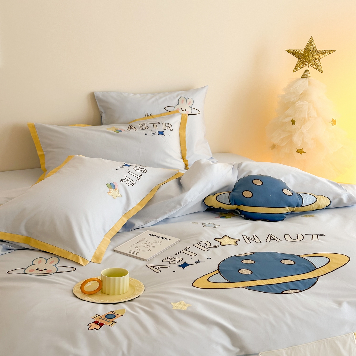 91家纺网 家纺一手货源 找家纺 （总）西西家居 2025新款100只澳棉长绒棉四件套-小星球