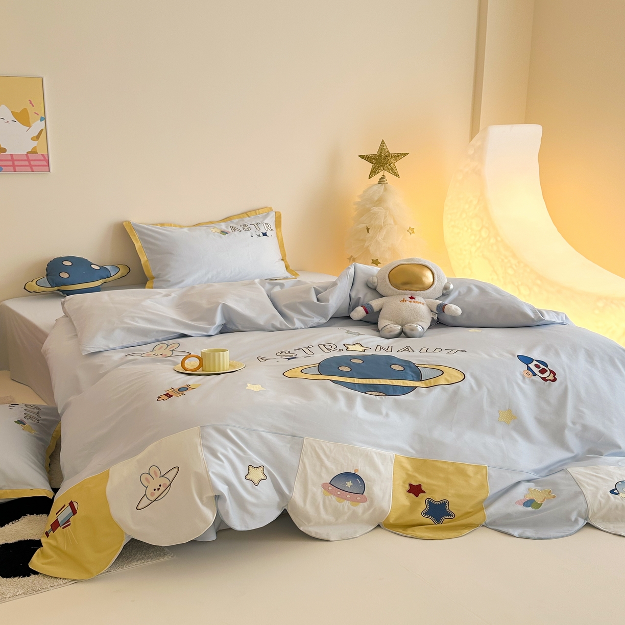 91家纺网 家纺一手货源 找家纺 （总）西西家居 2025新款100只澳棉长绒棉四件套-小星球