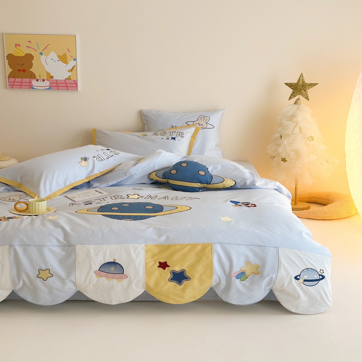 91家纺网 家纺一手货源 找家纺 （总）西西家居 2025新款100只澳棉长绒棉四件套-小星球