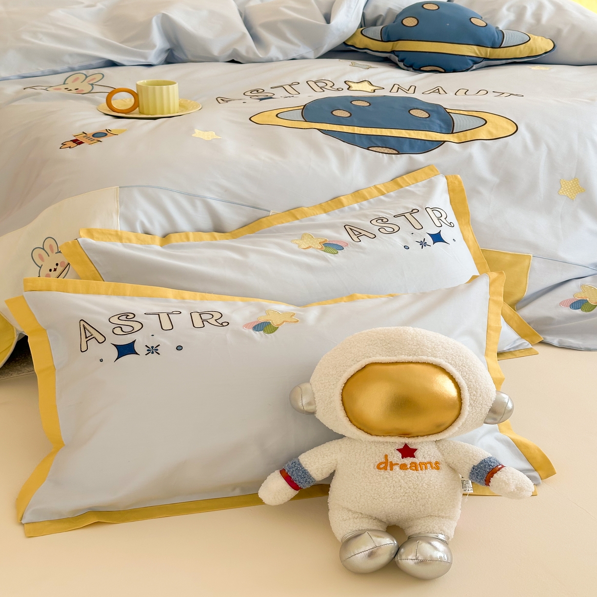 91家纺网 家纺一手货源 找家纺 （总）西西家居 2025新款100只澳棉长绒棉四件套-小星球