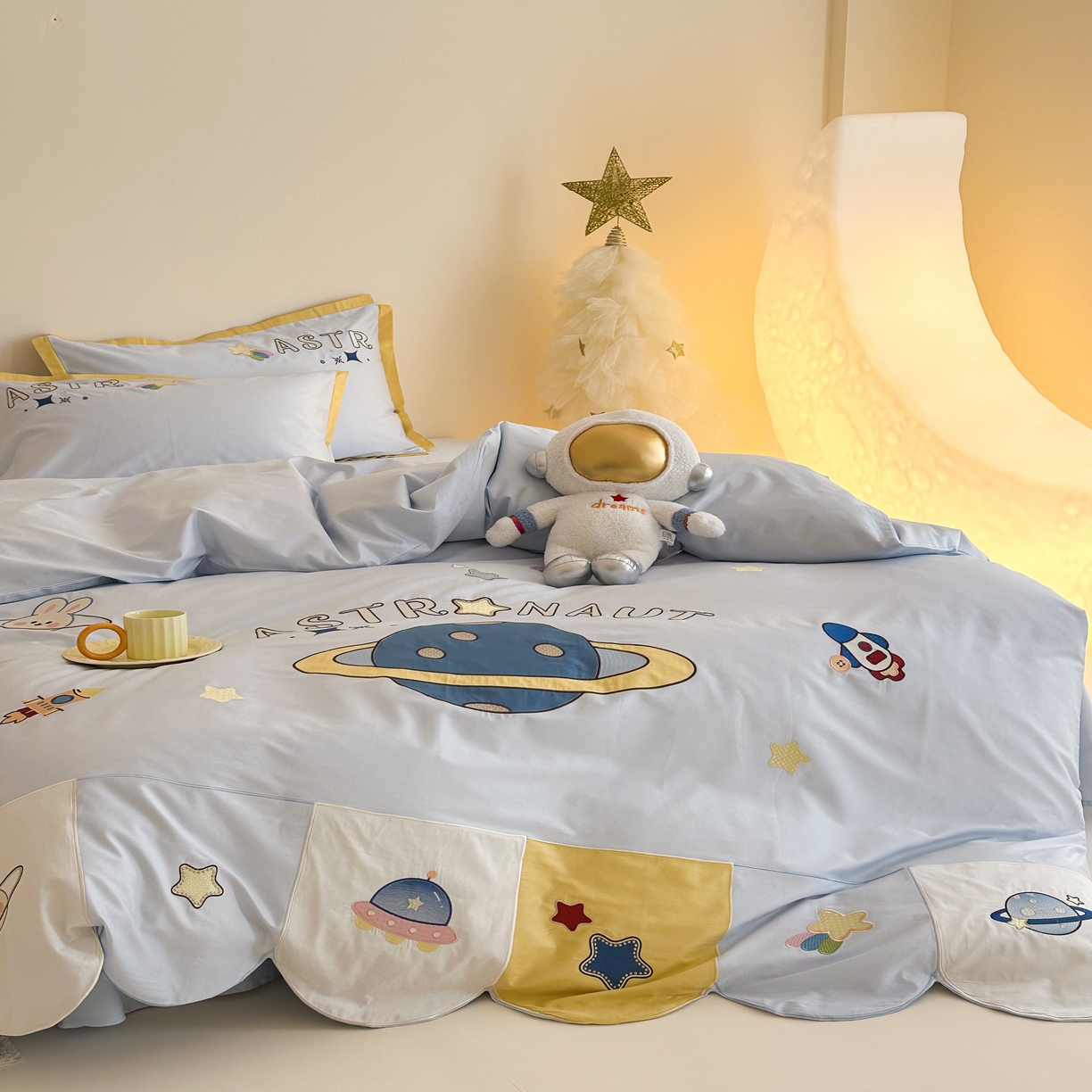 91家纺网 家纺一手货源 找家纺 （总）西西家居 2025新款100只澳棉长绒棉四件套-小星球