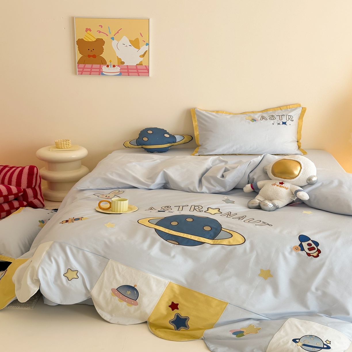 91家纺网 家纺一手货源 找家纺 （总）西西家居 2025新款100只澳棉长绒棉四件套-小星球