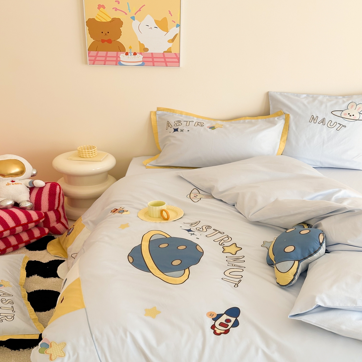 91家纺网 家纺一手货源 找家纺 （总）西西家居 2025新款100只澳棉长绒棉四件套-小星球