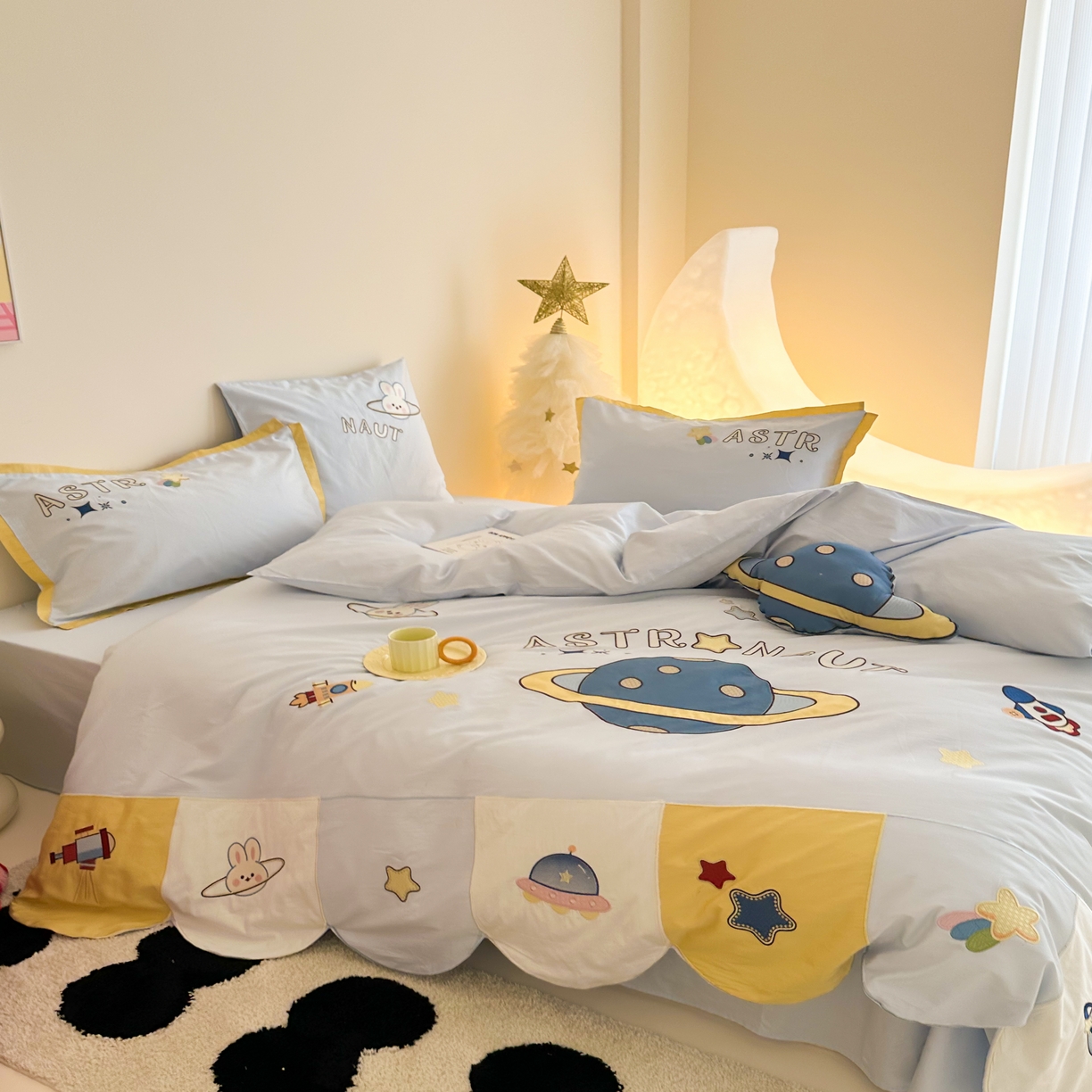 91家纺网 家纺一手货源 找家纺 （总）西西家居 2025新款100只澳棉长绒棉四件套-小星球