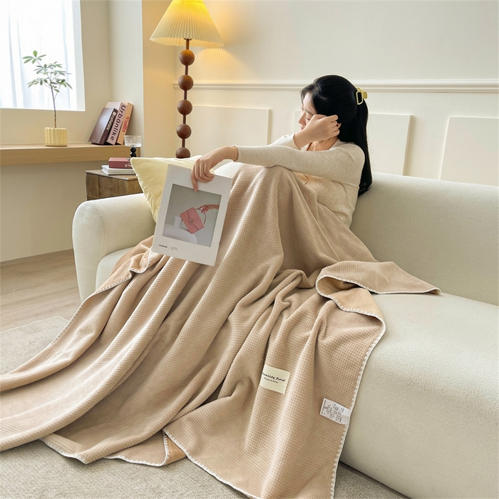 91家纺网 家纺一手货源 找家纺 （总）澳梵家居 2025新款华夫格绒四季毯毛毯