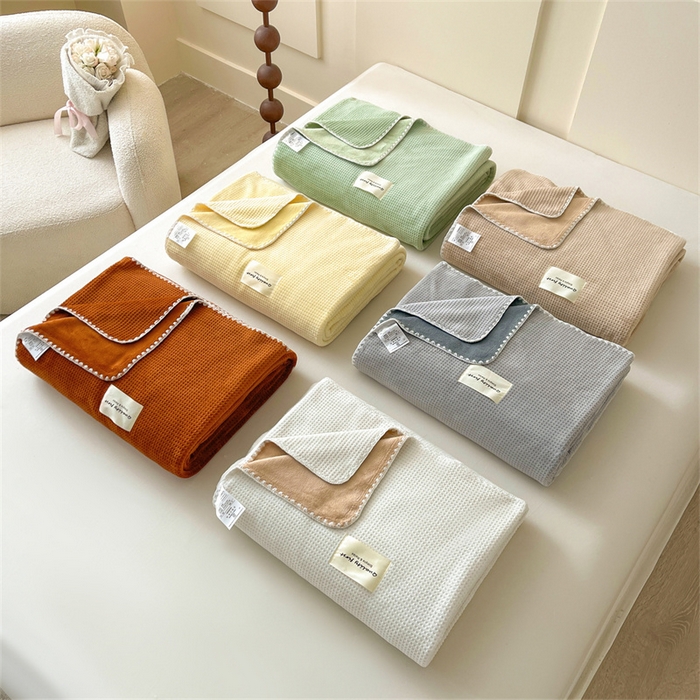 澳梵家居 2025新款华夫格绒四季毯毛毯 组合图