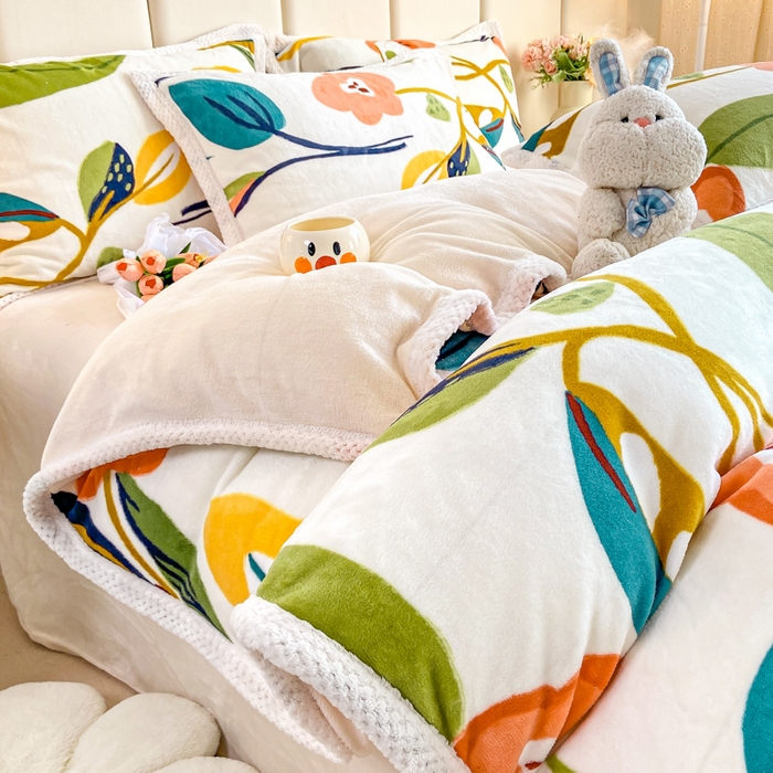 91家纺网 家纺一手货源 找家纺 （总）阿亮家纺 2025新款高克重大包边菠萝格牛奶绒活性印染四件套