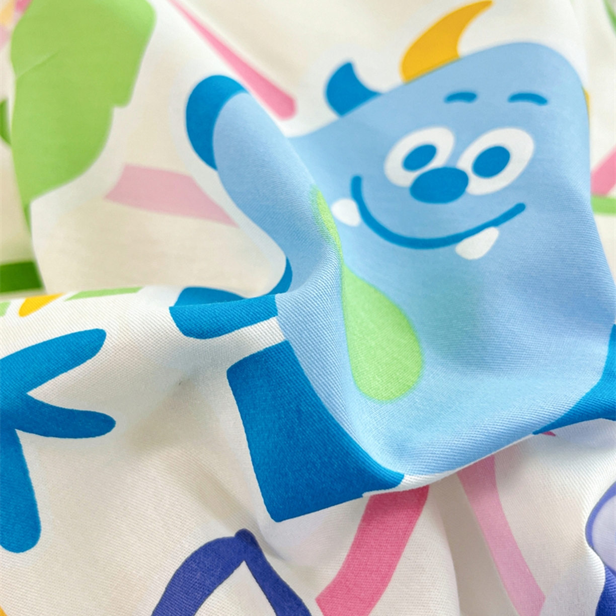 91家纺网 家纺一手货源 找家纺 红馆 2025年全棉12868印花系列四件套 小怪兽