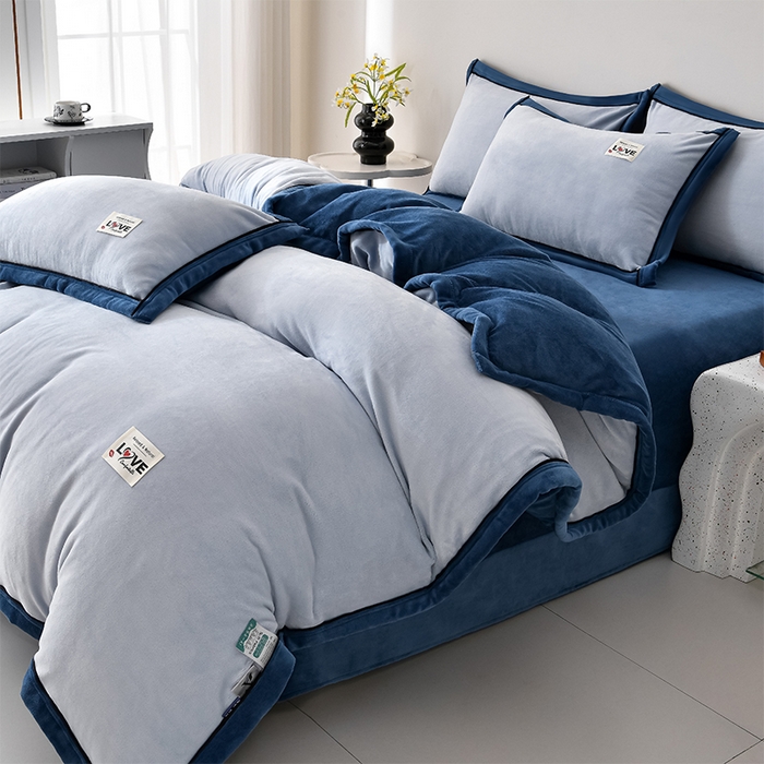 91家纺网 家纺一手货源 找家纺 （总）妮恒美家纺2025A版水洗天丝B版全棉刺绣绣花纯棉被套床单床笠款四件套