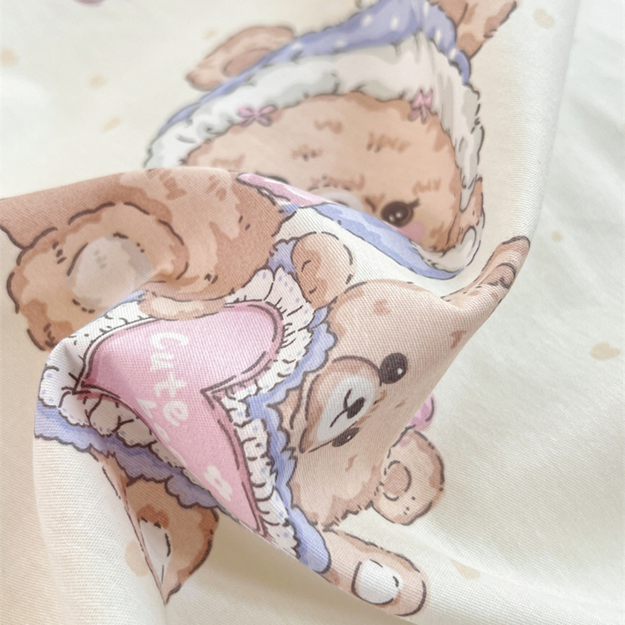 91家纺网 家纺一手货源 找家纺 红馆 2025年全棉12868印花系列四件套 椰果小熊