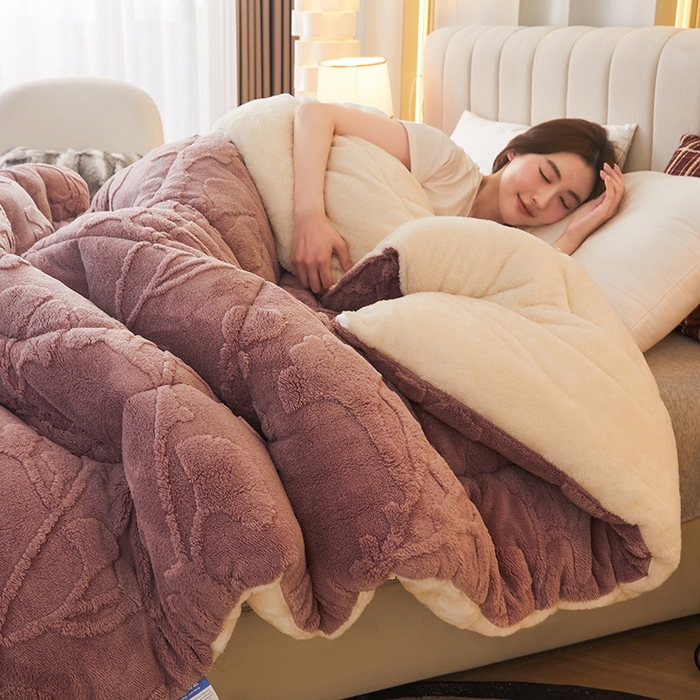 91家纺网 家纺一手货源 找家纺 （总）悦然毛巾被 2025新款舒棉绒大提花冬被冬用保暖加厚被子被芯