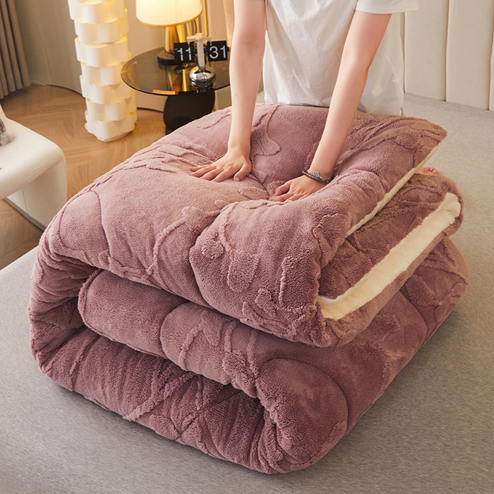 91家纺网 家纺一手货源 找家纺 （总）悦然毛巾被 2025新款舒棉绒大提花冬被冬用保暖加厚被子被芯