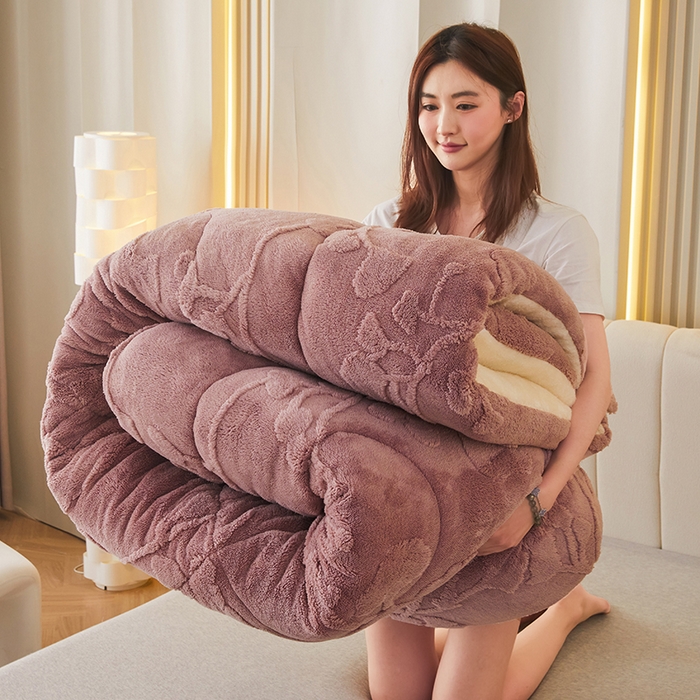 91家纺网 家纺一手货源 找家纺 （总）悦然毛巾被 2025新款舒棉绒大提花冬被冬用保暖加厚被子被芯