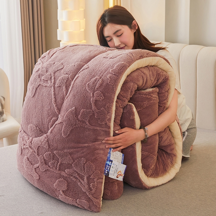 91家纺网 家纺一手货源 找家纺 （总）悦然毛巾被 2025新款舒棉绒大提花冬被冬用保暖加厚被子被芯