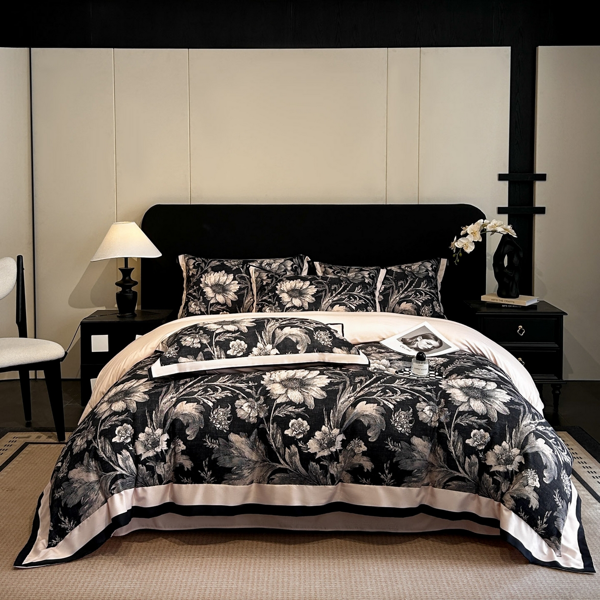 91家纺网 家纺一手货源 找家纺 （总）花沐家居 2025新款宽边轻奢亲肤棉四件套