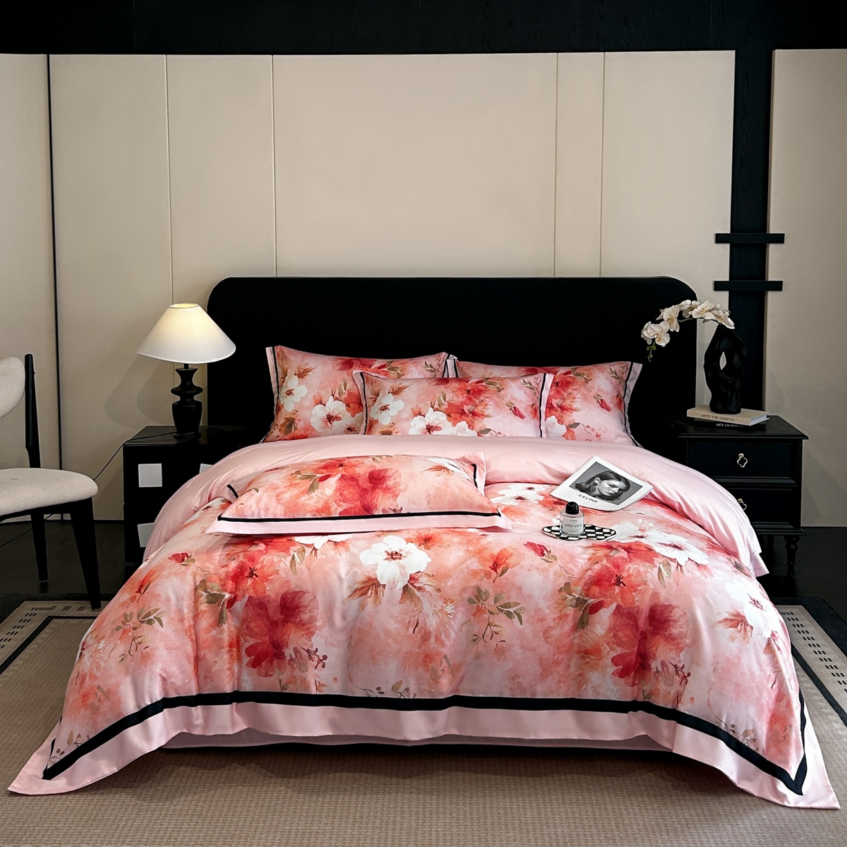 91家纺网 家纺一手货源 找家纺 （总）花沐家居 2025新款宽边轻奢亲肤棉四件套