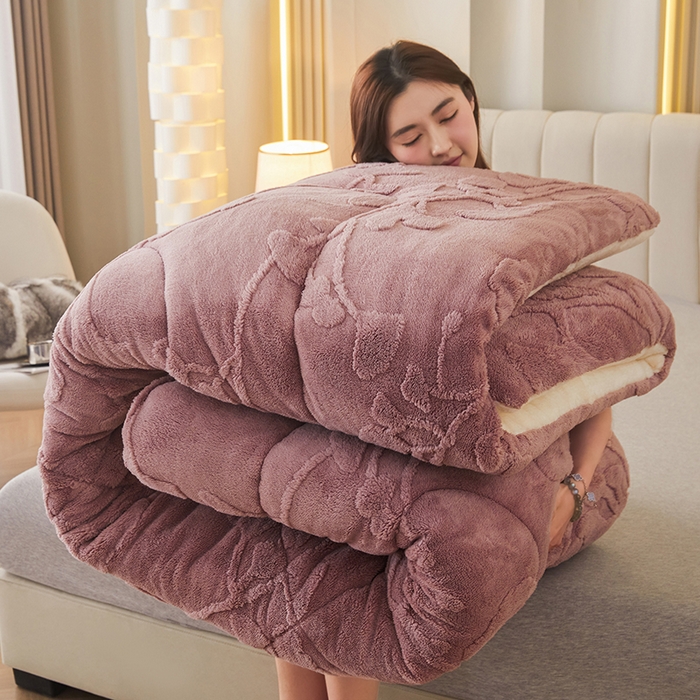 91家纺网 家纺一手货源 找家纺 （总）悦然毛巾被 2025新款舒棉绒大提花冬被冬用保暖加厚被子被芯