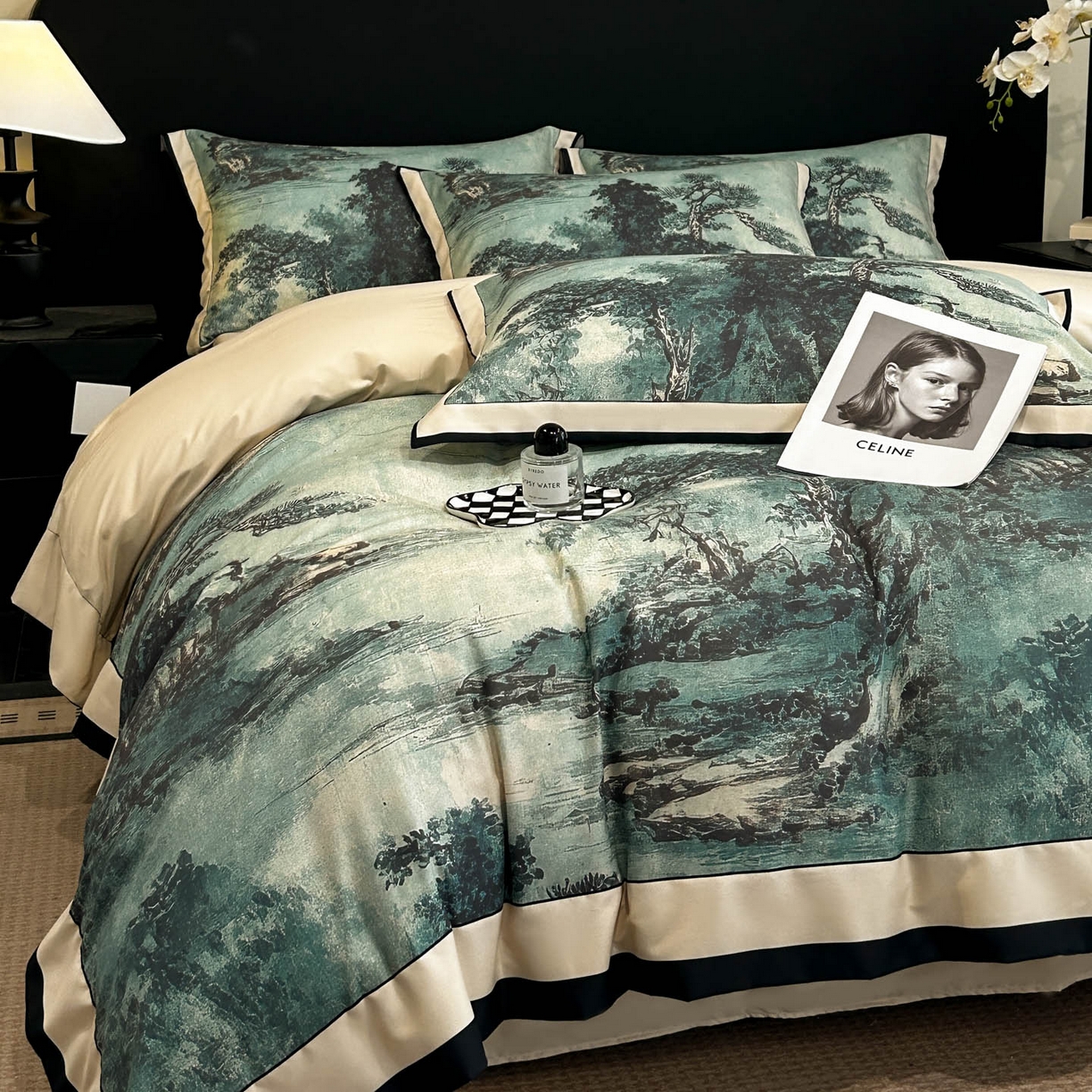 91家纺网 家纺一手货源 找家纺 （总）花沐家居 2025新款宽边轻奢亲肤棉四件套