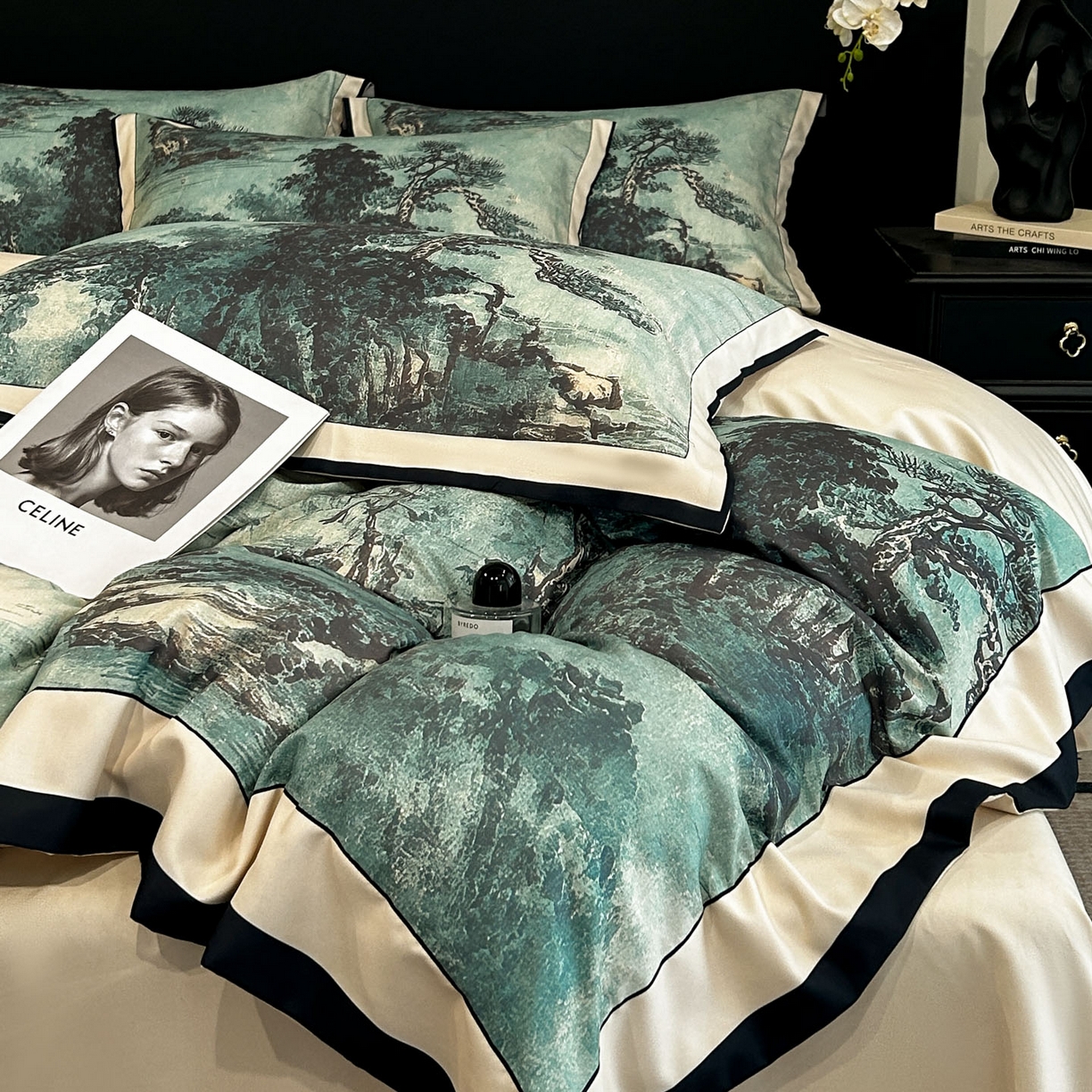 91家纺网 家纺一手货源 找家纺 （总）花沐家居 2025新款宽边轻奢亲肤棉四件套