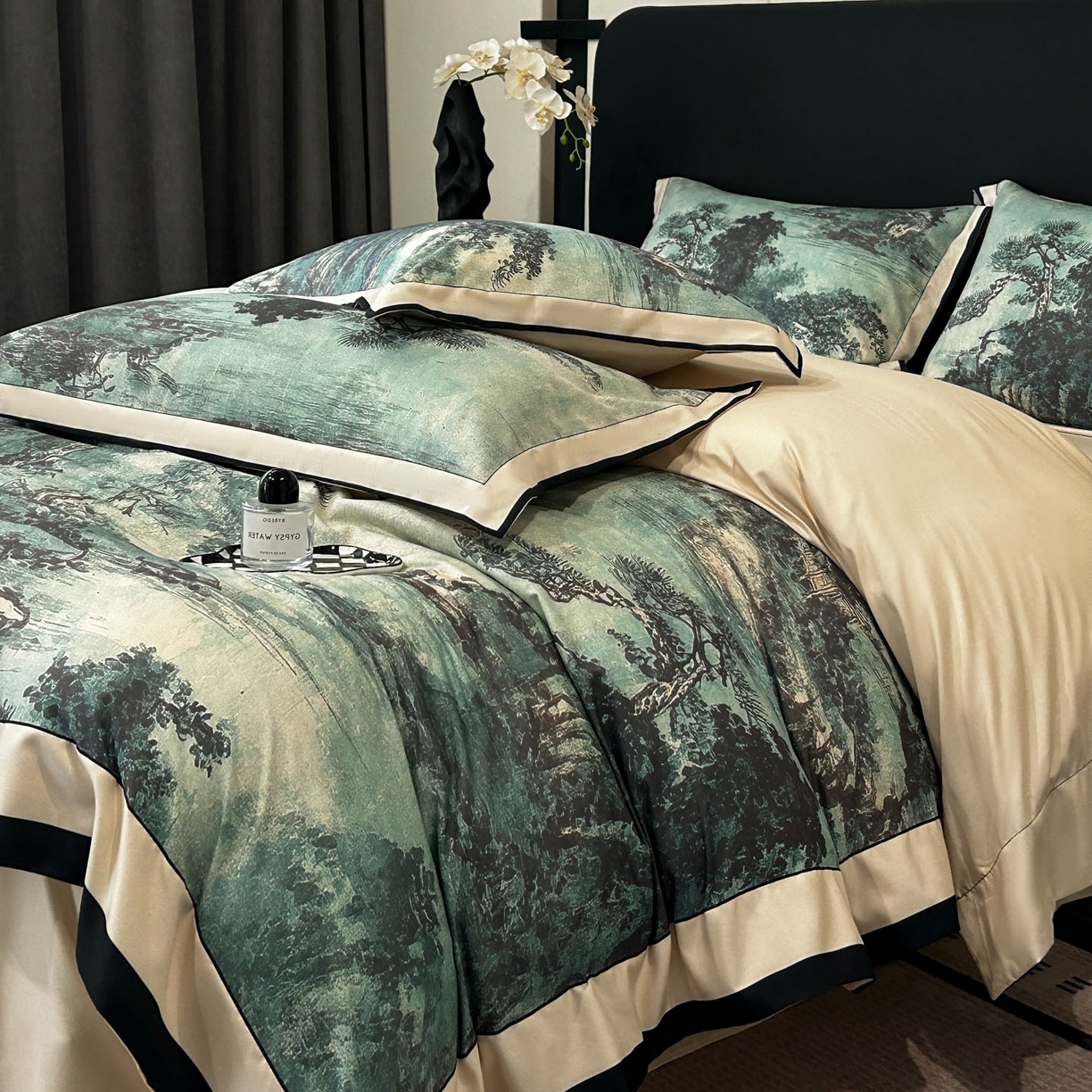 91家纺网 家纺一手货源 找家纺 （总）花沐家居 2025新款宽边轻奢亲肤棉四件套