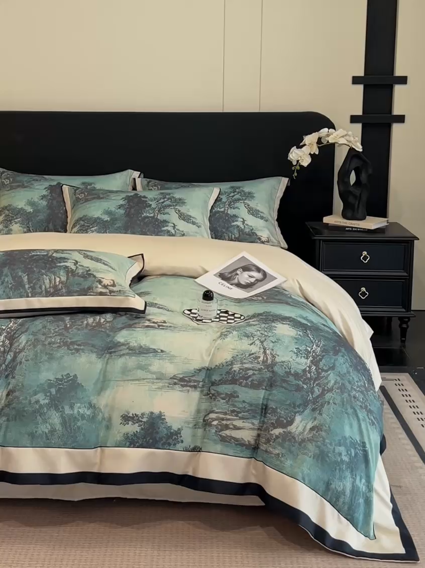 91家纺网 家纺一手货源 找家纺 （总）花沐家居 2025新款宽边轻奢亲肤棉四件套