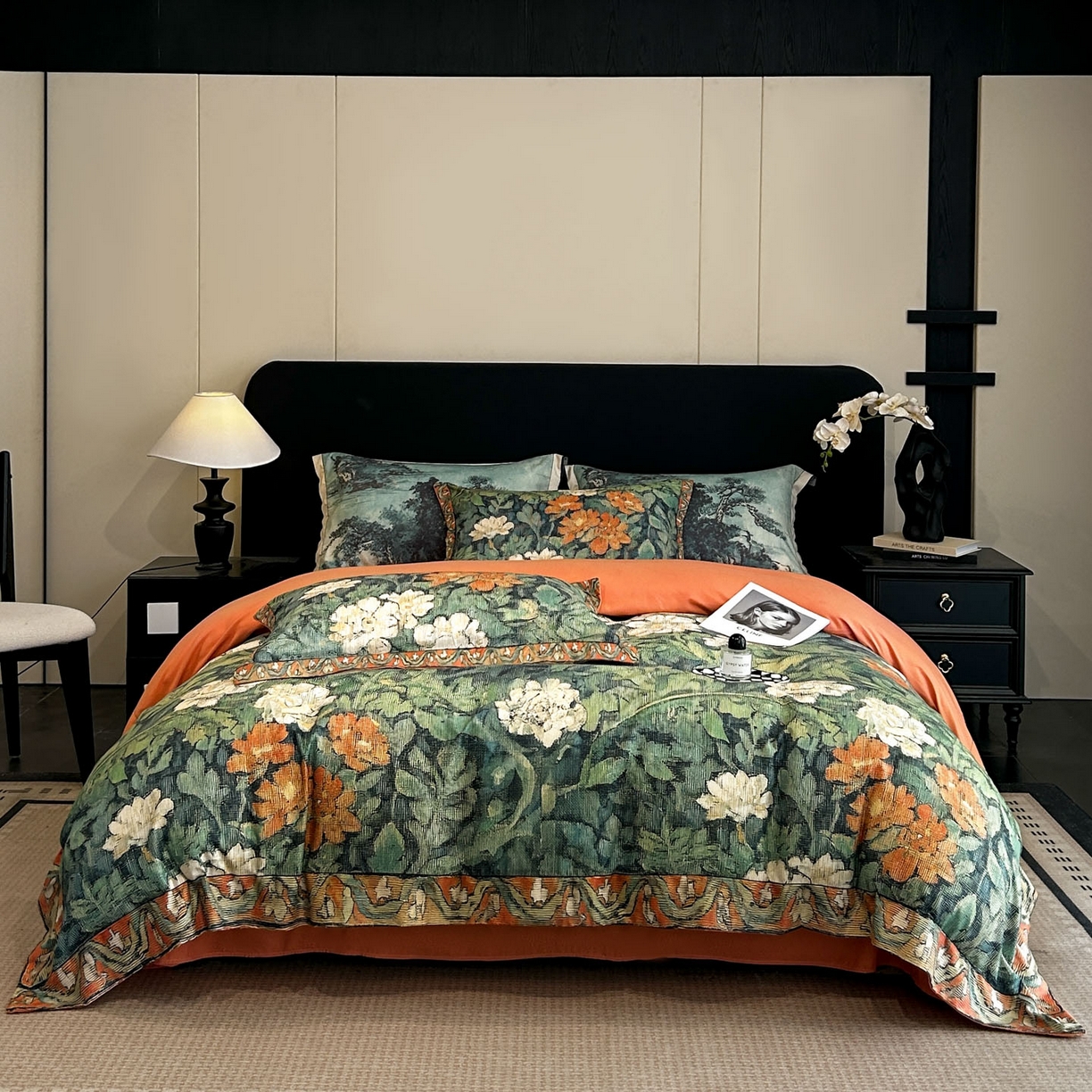 花沐家居 2025新款宽边轻奢亲肤棉四件套 阑梦