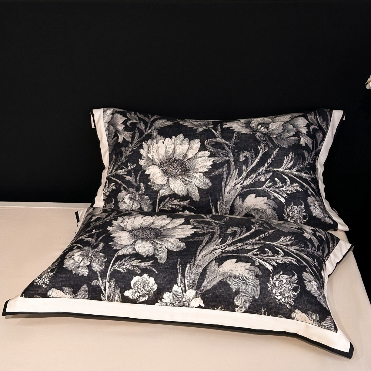 91家纺网 家纺一手货源 找家纺 花沐家居 2025新款宽边轻奢亲肤棉四件套 枝语花繁