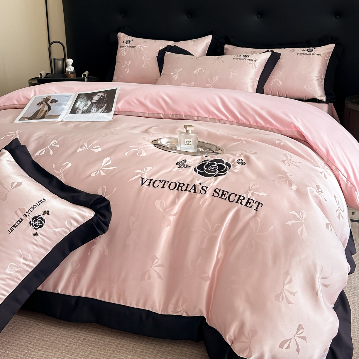 91家纺网 家纺一手货源 找家纺 花沐家居 2025新款蝴蝶提花水洗棉四件套 索菲亚