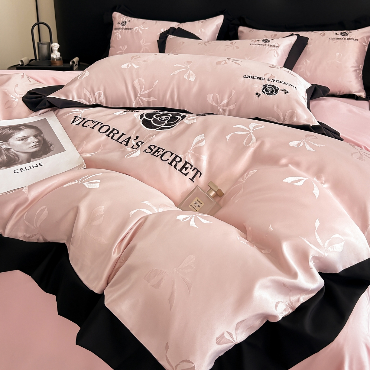 91家纺网 家纺一手货源 找家纺 花沐家居 2025新款蝴蝶提花水洗棉四件套 索菲亚