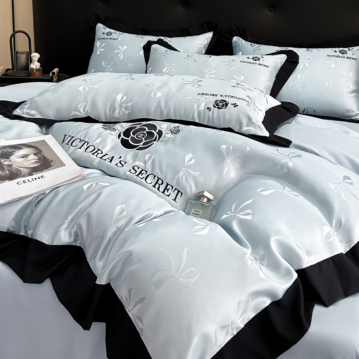 91家纺网 家纺一手货源 找家纺 花沐家居 2025新款蝴蝶提花水洗棉四件套 夏洛特