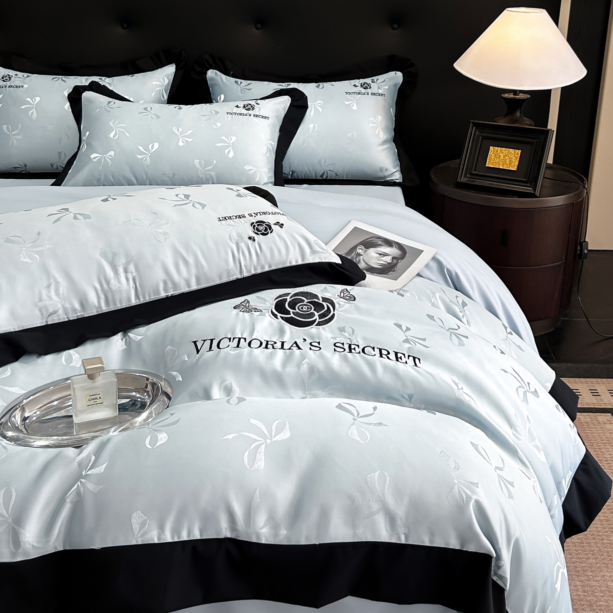 91家纺网 家纺一手货源 找家纺 花沐家居 2025新款蝴蝶提花水洗棉四件套 夏洛特