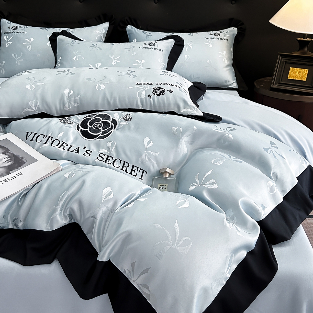 91家纺网 家纺一手货源 找家纺 花沐家居 2025新款蝴蝶提花水洗棉四件套 夏洛特