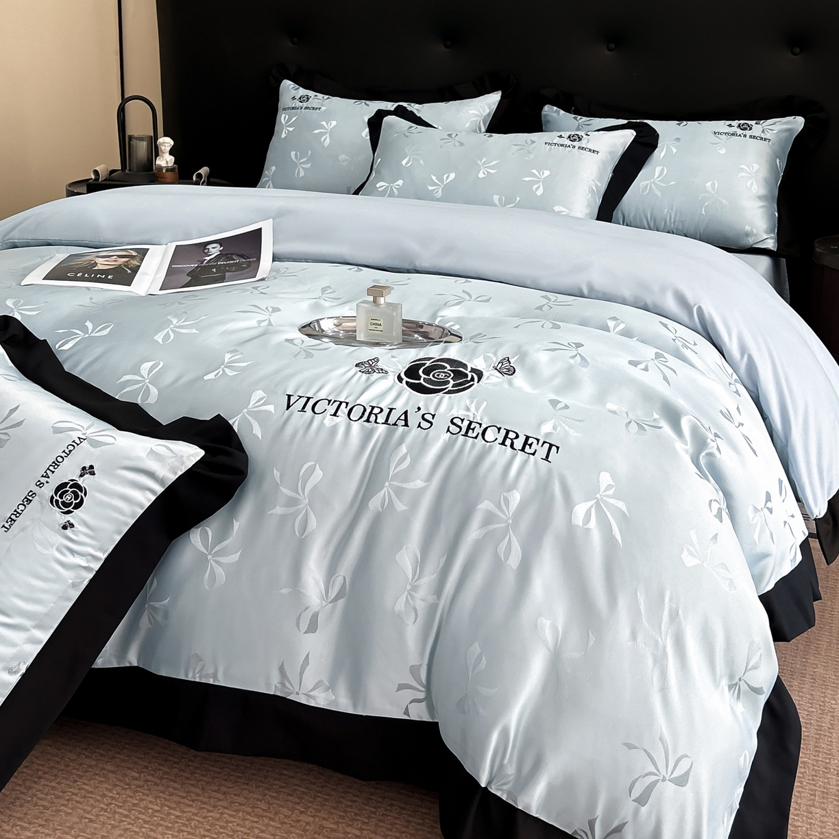 91家纺网 家纺一手货源 找家纺 花沐家居 2025新款蝴蝶提花水洗棉四件套 夏洛特