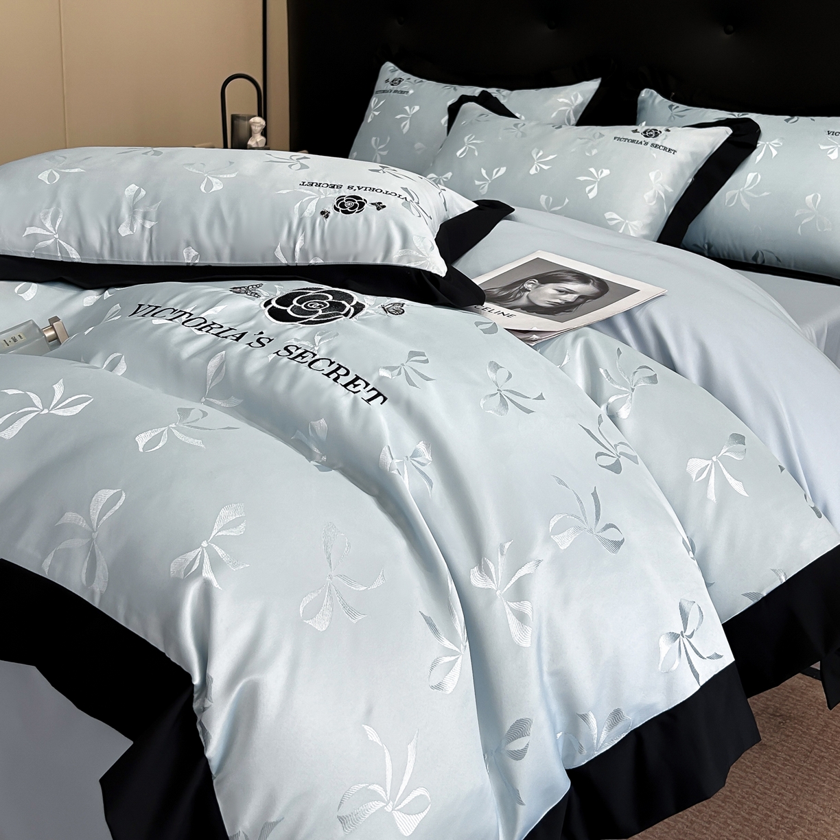 91家纺网 家纺一手货源 找家纺 花沐家居 2025新款蝴蝶提花水洗棉四件套 夏洛特