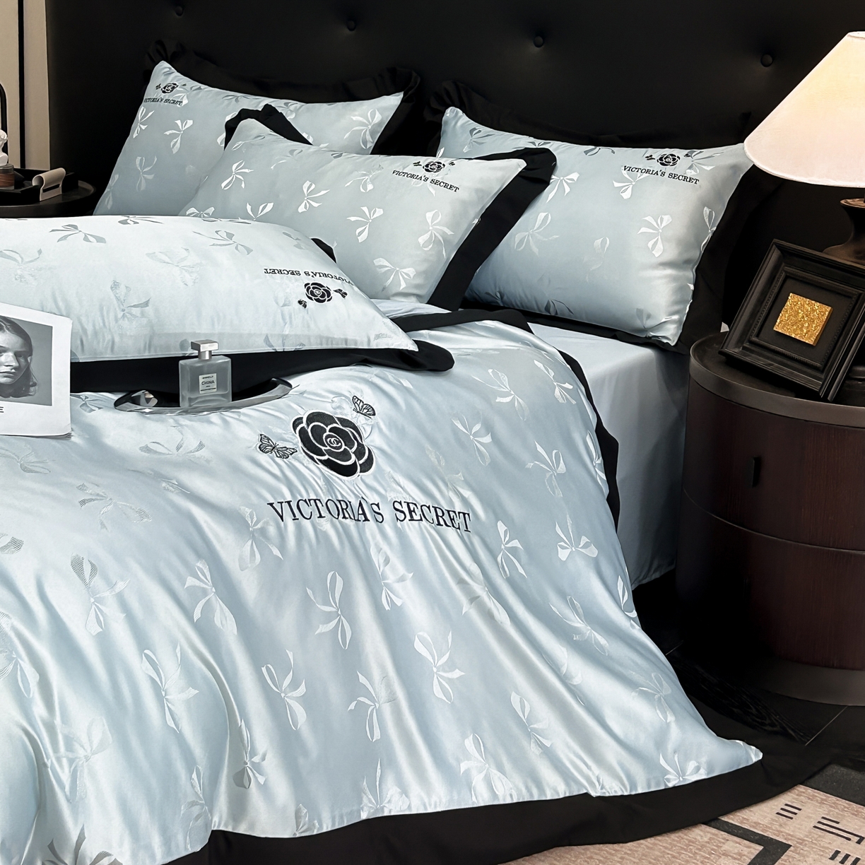 91家纺网 家纺一手货源 找家纺 花沐家居 2025新款蝴蝶提花水洗棉四件套 夏洛特