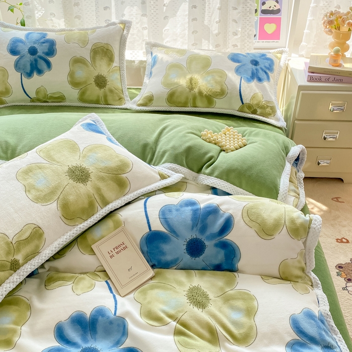 91家纺网 家纺一手货源 找家纺 瑞禾家纺（原阿亮） 2025新款高克重大包边菠萝格牛奶绒活性印染四件套 卡罗