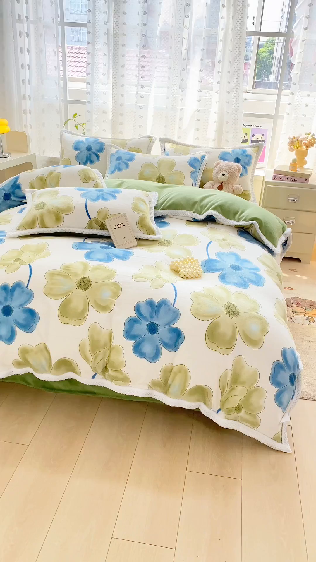 91家纺网 家纺一手货源 找家纺 瑞禾家纺（原阿亮） 2025新款高克重大包边菠萝格牛奶绒活性印染四件套 卡罗