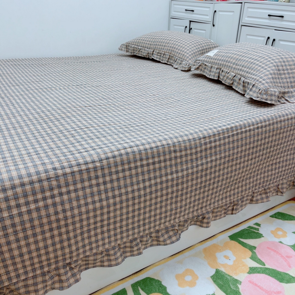 91家纺网 家纺一手货源 找家纺 （总）暖居 2025新款支持定制尺寸全棉色织水洗棉格子系列大尺寸榻榻米农村大炕盖