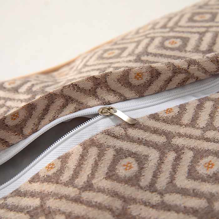 91家纺网 家纺一手货源 找家纺 梦莱家纺 2025新款棉麻荞麦立体枕枕头枕芯 幸运草-褐色