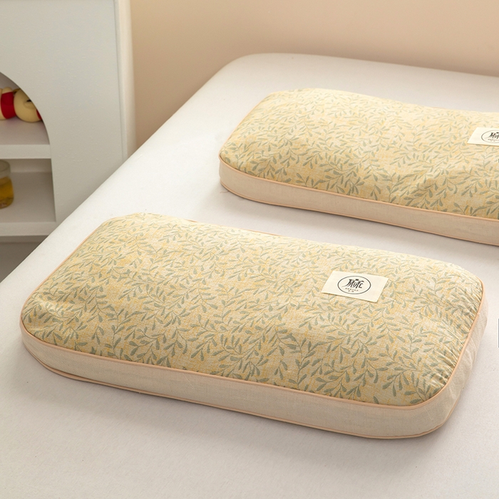 91家纺网 家纺一手货源 找家纺 梦莱家纺 2025新款棉麻荞麦立体枕枕头枕芯 幸运草-绿色