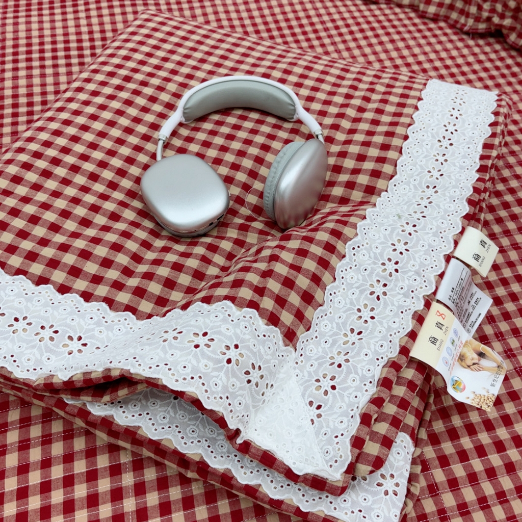 91家纺网 家纺一手货源 找家纺 暖居 2025新款支持定制尺寸全棉色织水洗棉格子系列大尺寸榻榻米农村大炕盖 红咖小格