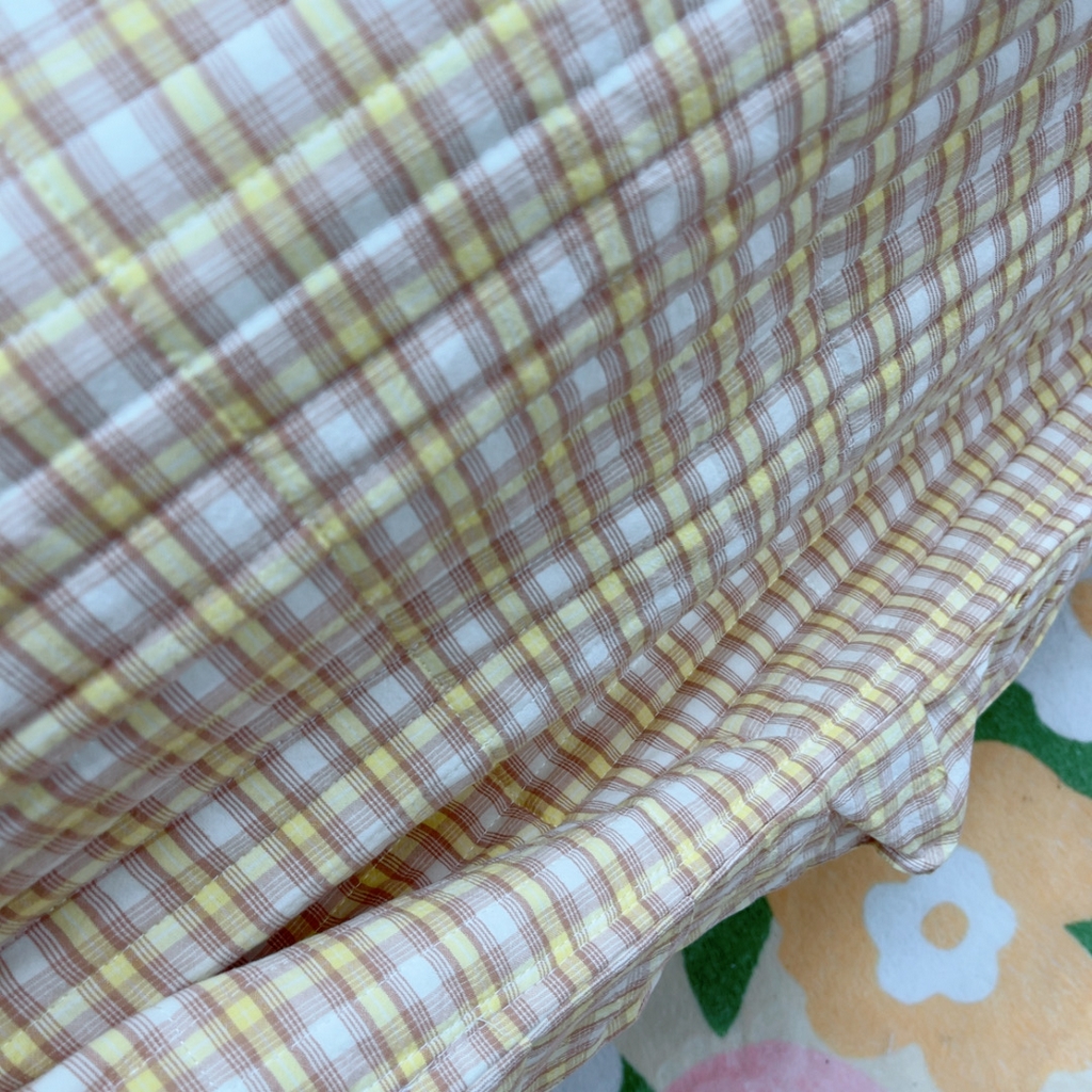 91家纺网 家纺一手货源 找家纺 暖居 2025新款支持定制尺寸全棉色织水洗棉格子系列大尺寸榻榻米农村大炕盖 黄小格