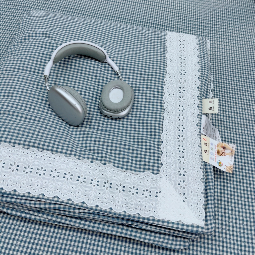 91家纺网 家纺一手货源 找家纺 暖居 2025新款支持定制尺寸全棉色织水洗棉格子系列大尺寸榻榻米农村大炕盖 蓝小格