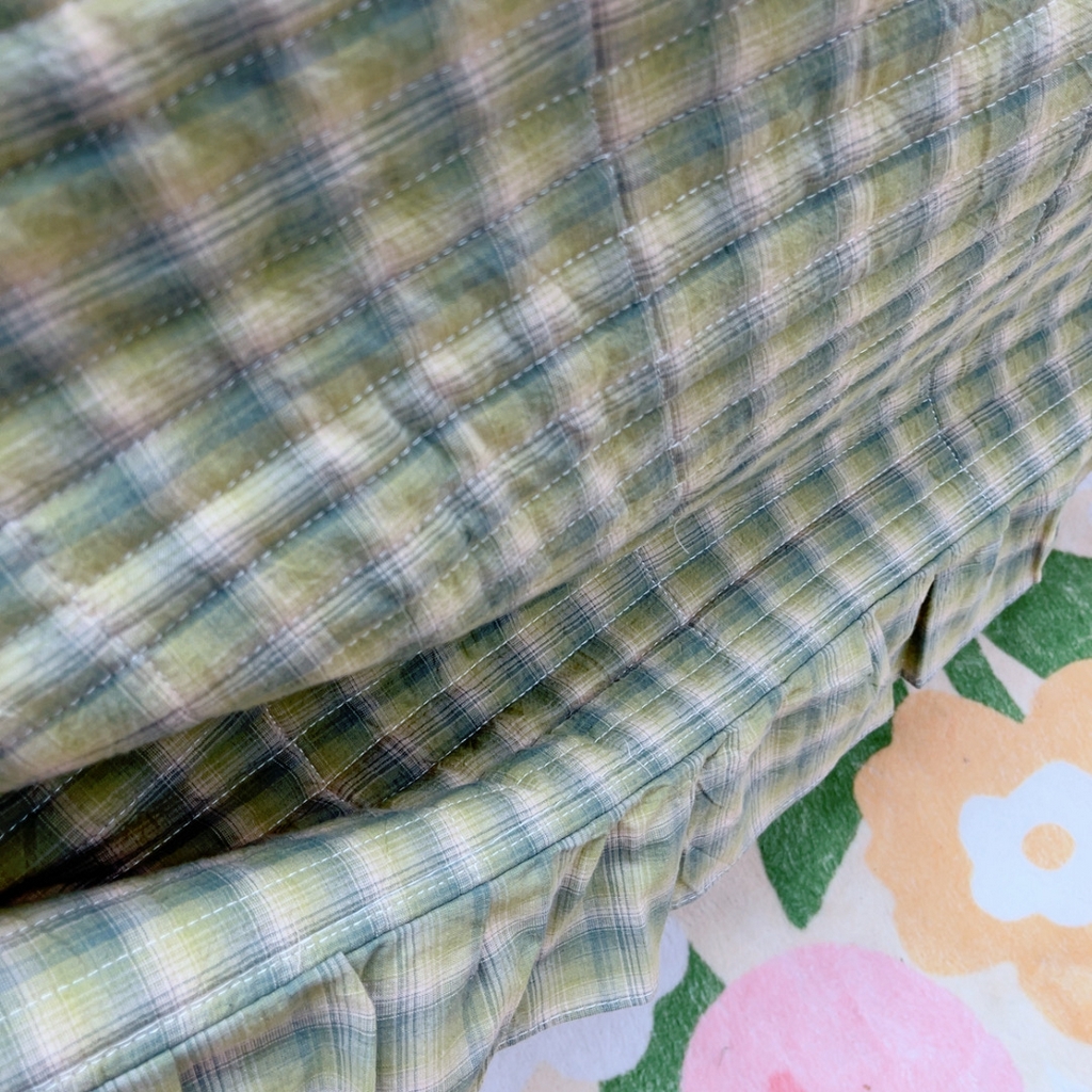 91家纺网 家纺一手货源 找家纺 暖居 2025新款支持定制尺寸全棉色织水洗棉格子系列大尺寸榻榻米农村大炕盖 抹茶绿格