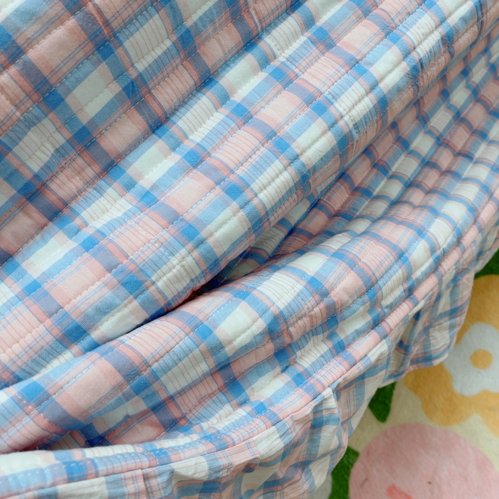 91家纺网 家纺一手货源 找家纺 暖居 2025新款支持定制尺寸全棉色织水洗棉格子系列大尺寸榻榻米农村大炕盖 紫格子