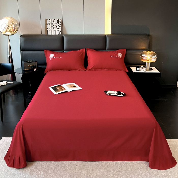 91家纺网 家纺一手货源 找家纺 （总）韩后家纺 2025新款亲肤舒适纯色刺绣四件套-水墨青花系列