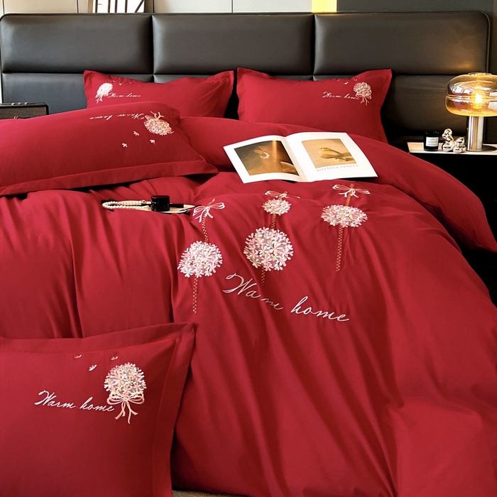 91家纺网 家纺一手货源 找家纺 （总）韩后家纺 2025新款亲肤舒适纯色刺绣四件套-水墨青花系列