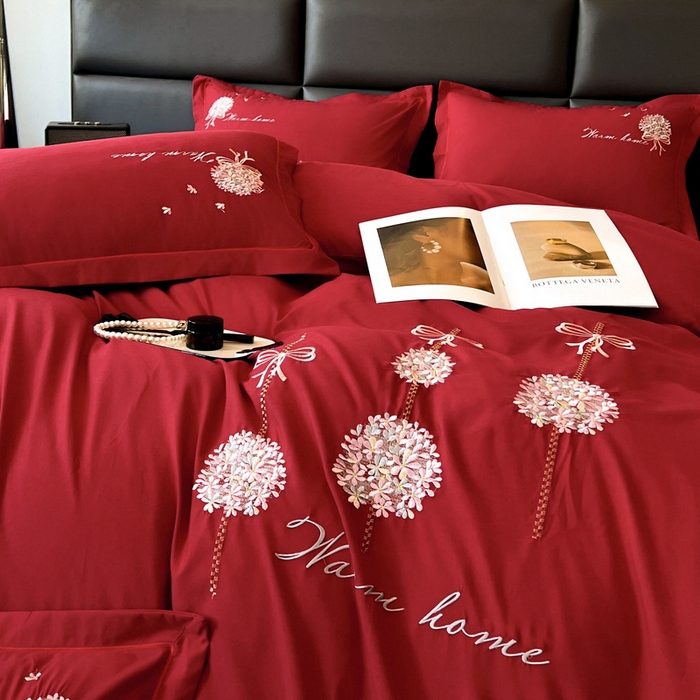 91家纺网 家纺一手货源 找家纺 （总）韩后家纺 2025新款亲肤舒适纯色刺绣四件套-水墨青花系列