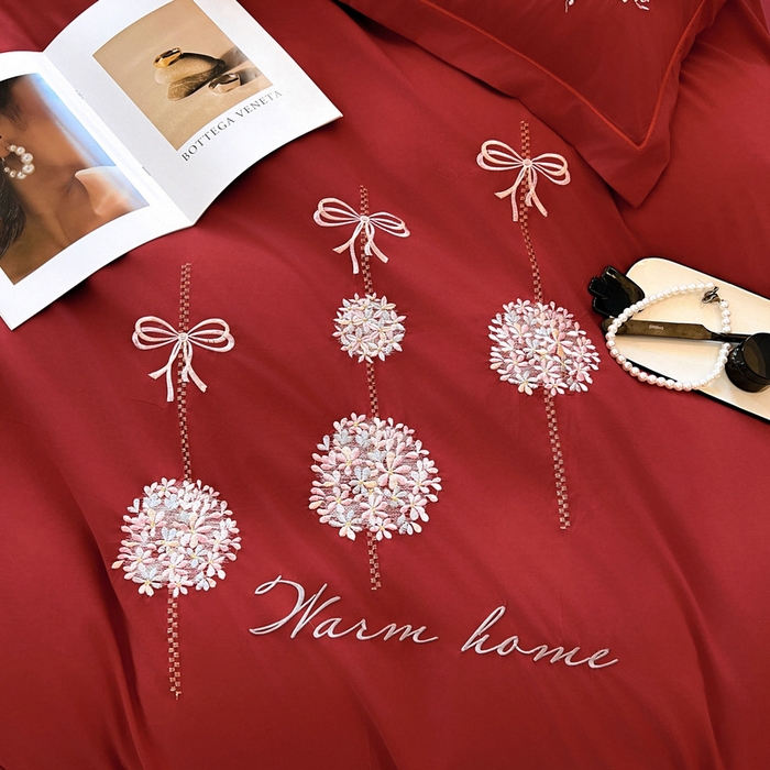 91家纺网 家纺一手货源 找家纺 （总）韩后家纺 2025新款亲肤舒适纯色刺绣四件套-水墨青花系列