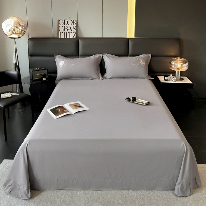 91家纺网 家纺一手货源 找家纺 韩后家纺 2025新款亲肤舒适纯色刺绣四件套-水墨青花系列 水墨青花-火山灰